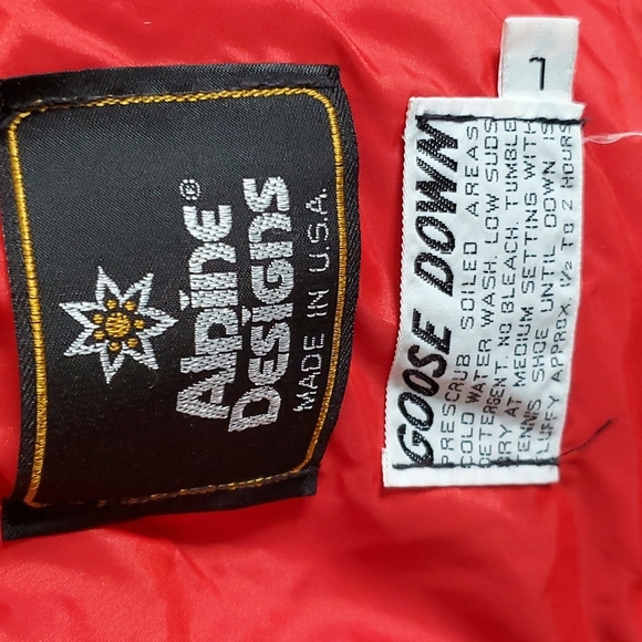 Vintage Red White and Blue Alpine Designs Goose Down Winston Parka Mens Size L - Picture 5 of 8